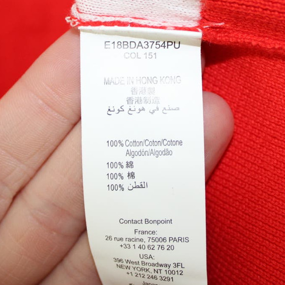 NWT Bonpoint Girl Short Sleeve Pullover Sweater Light Weight Red Cherry Print 12 - Picture 6 of 7